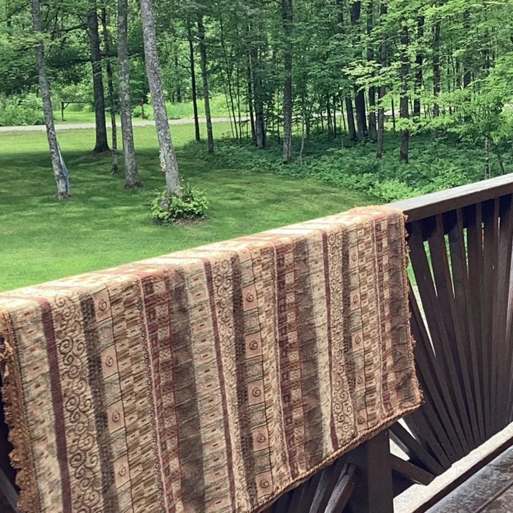 TABLECLOTH WOVEN BLANKET or Rug EPLVC CORD EDGE